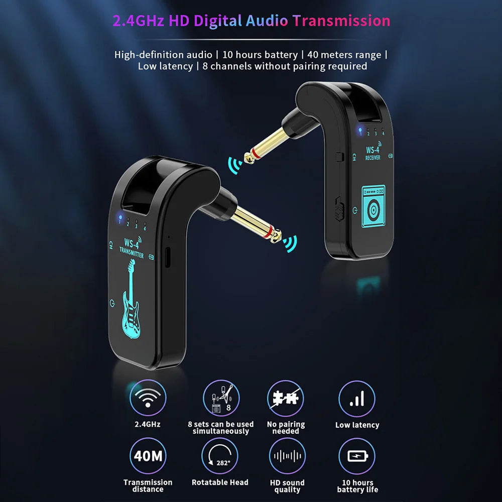 InsMazid 2.4GHz Wireless Guitar System for Stage & Studio