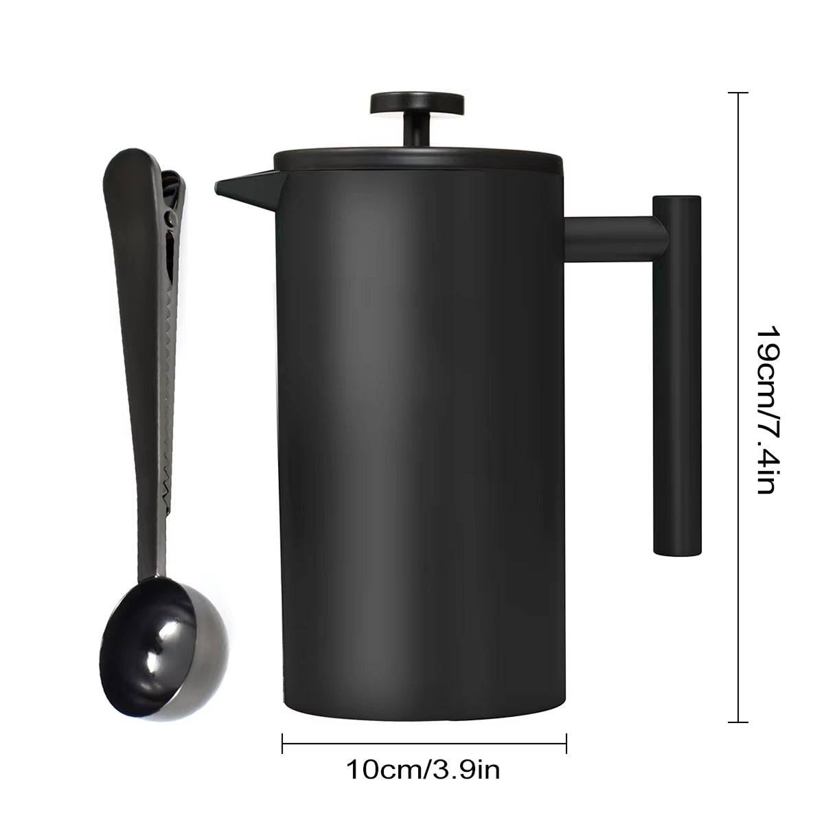 BrewxDeep Double-Wall Insulated Stainless Steel French Press