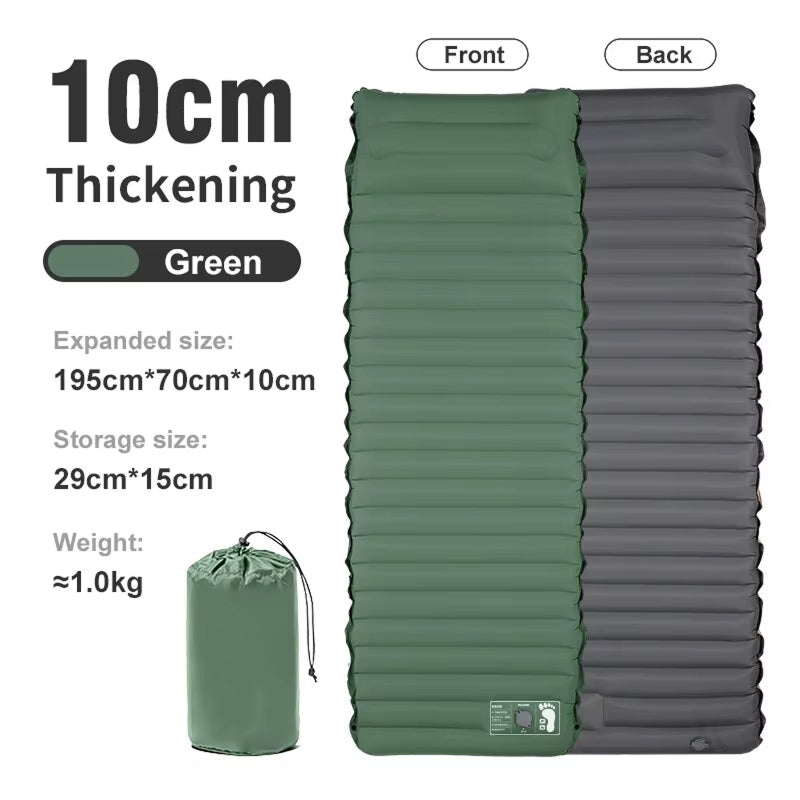 CapixMat 10cm Inflatable Camping Mattress with Integrated Pillow & Pump
