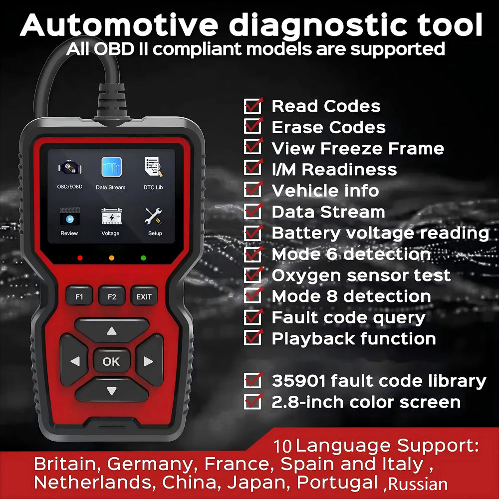 CodiRedix OBD2 Car Diagnostic Tool - 35,000+ DTC Library