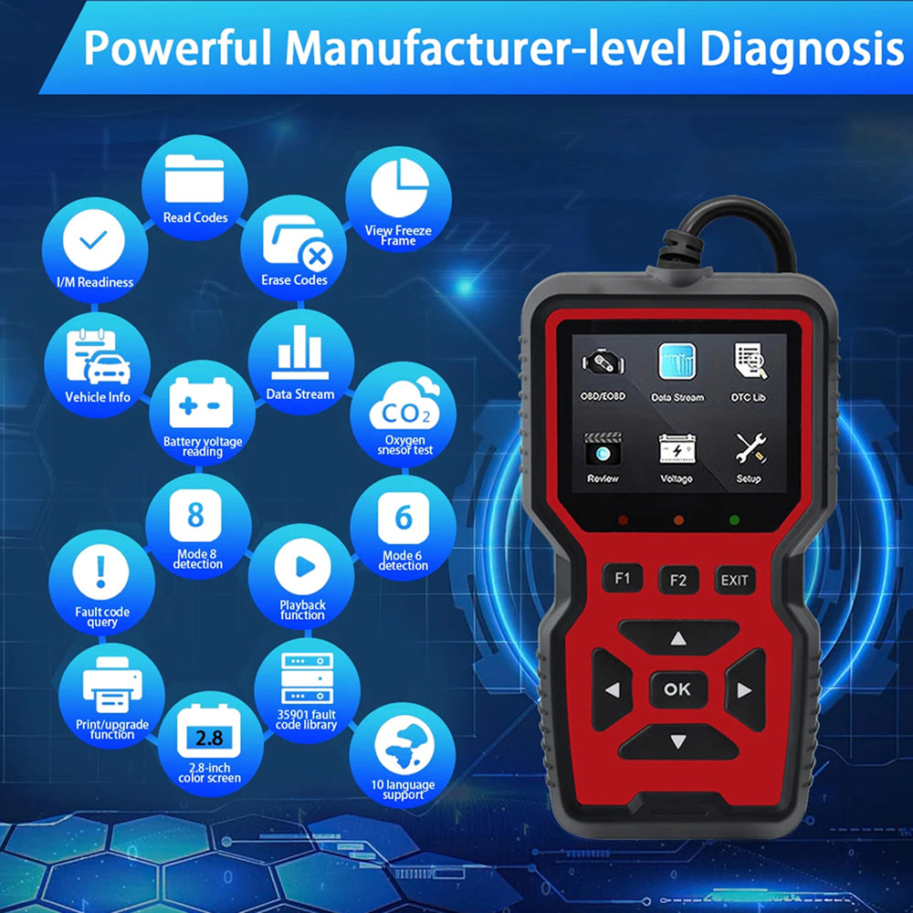 CodiRedix OBD2 Car Diagnostic Tool - 35,000+ DTC Library