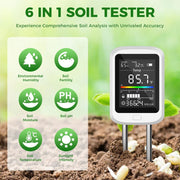 FizoMast 6-in-1 Digital Soil Moisture, pH & Fertility Meter