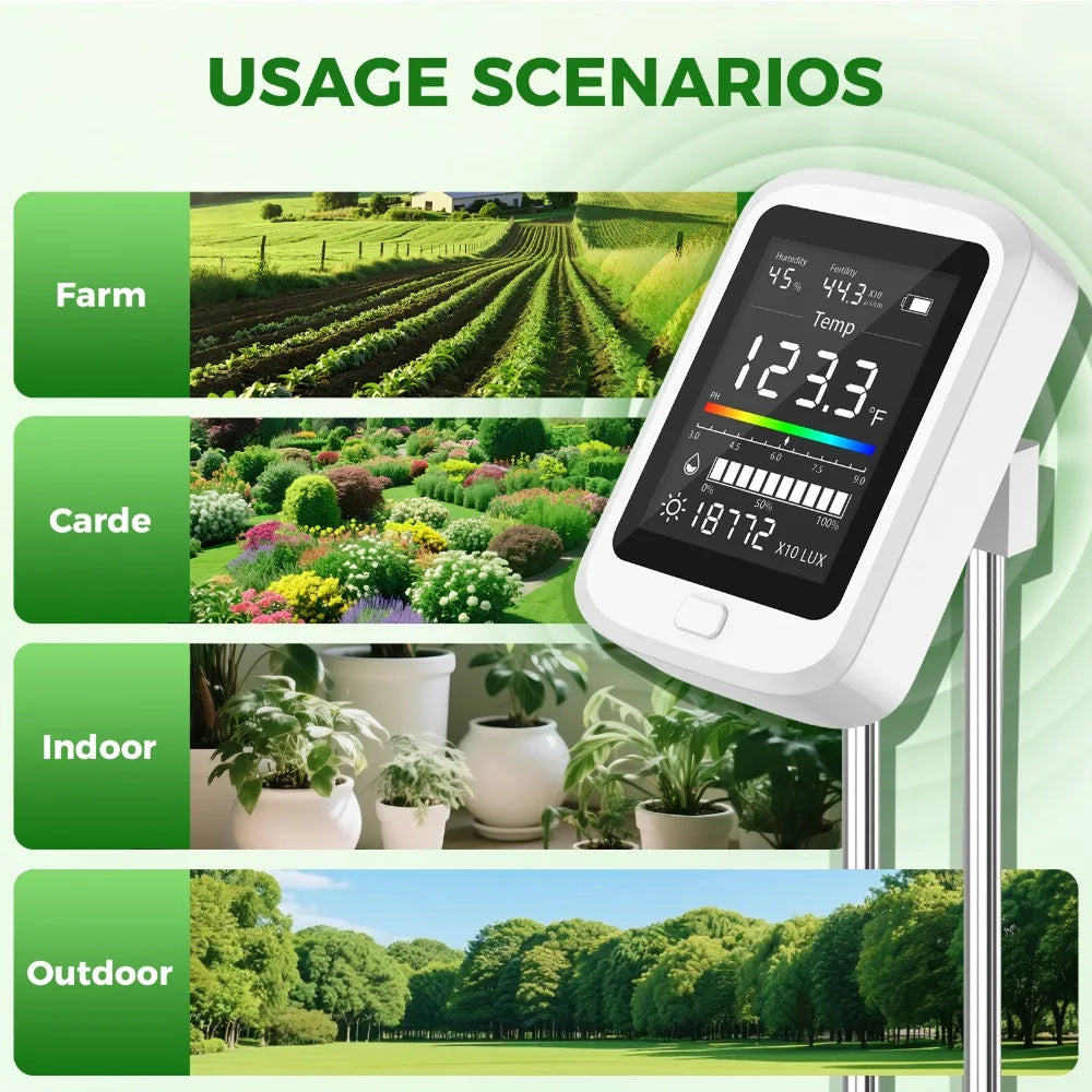 FizoMast 6-in-1 Digital Soil Moisture, pH & Fertility Meter