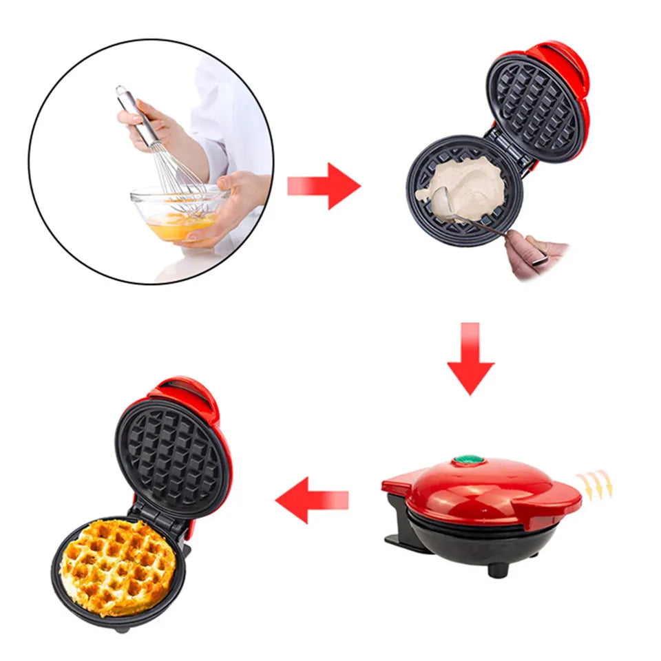 FoldYumi Mini Belgian Waffle Maker - Non-Stick & Rapid Heating