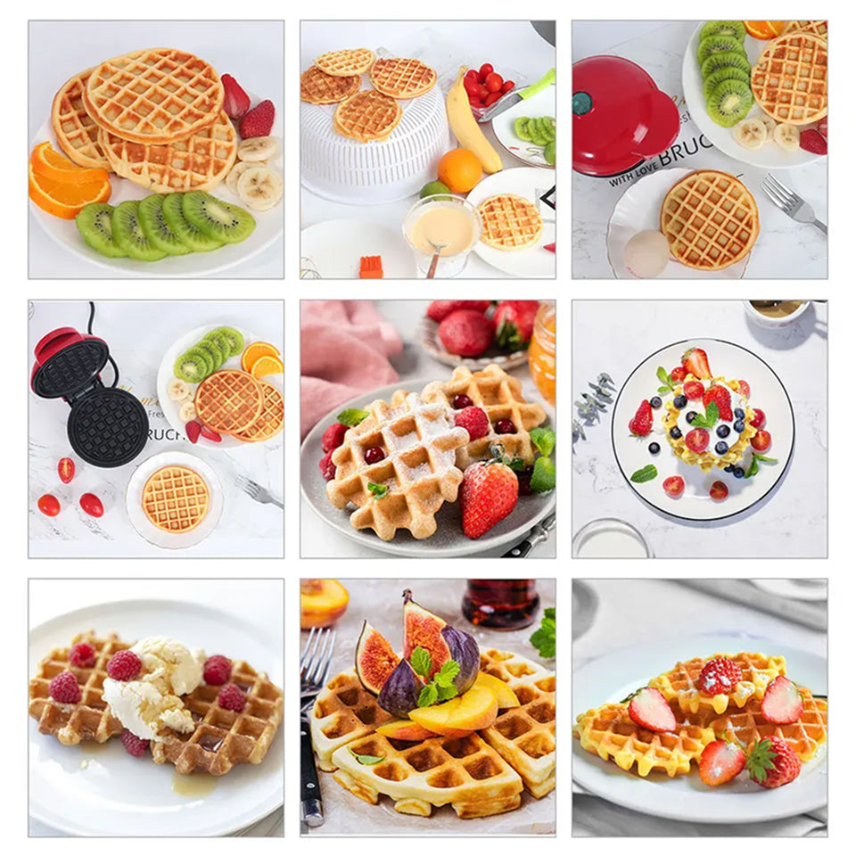 FoldYumi Mini Belgian Waffle Maker - Non-Stick & Rapid Heating