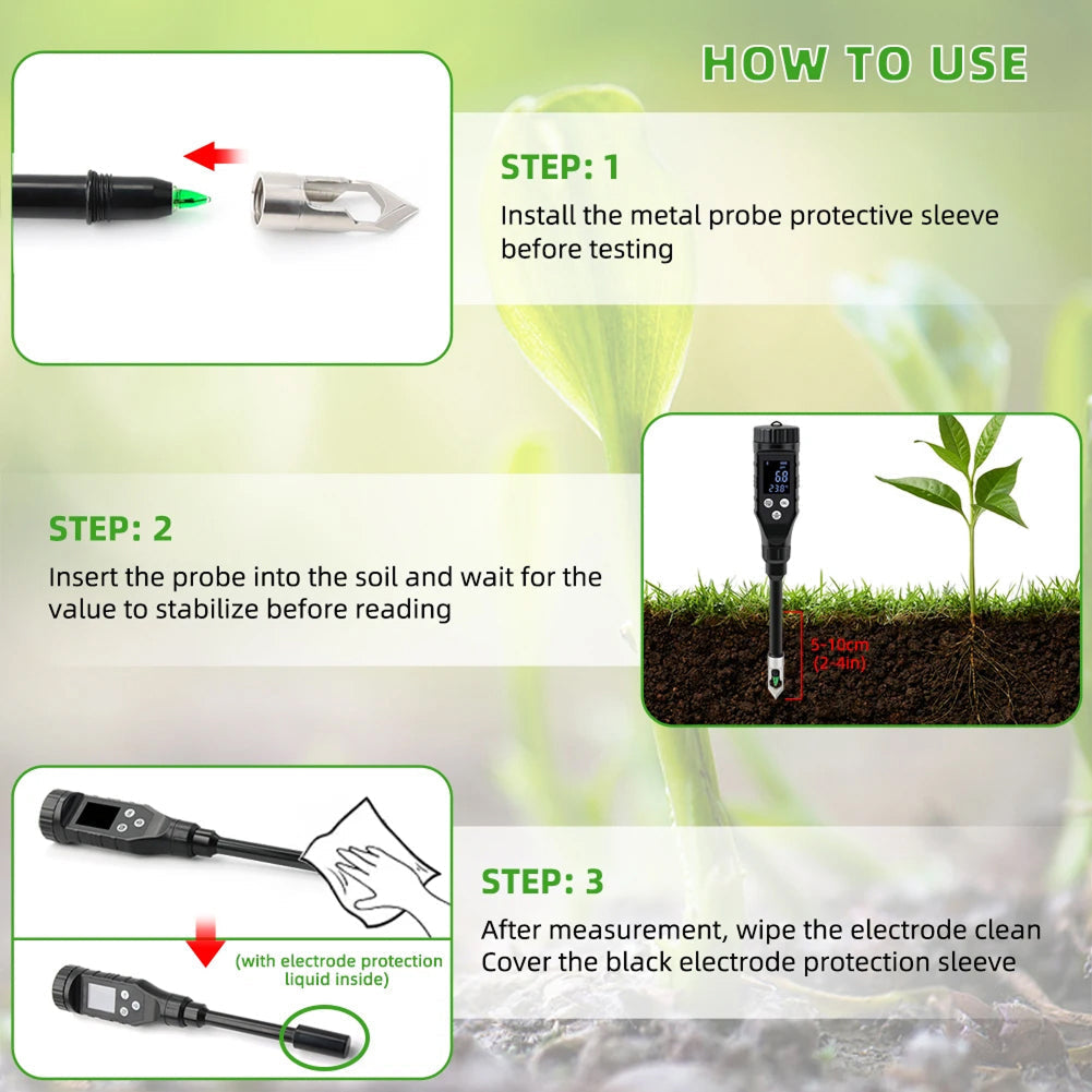 FonaWise Bluetooth Soil pH Meter Lab-Grade Accuracy