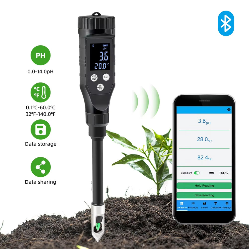 FonaWise Bluetooth Soil pH Meter Lab-Grade Accuracy
