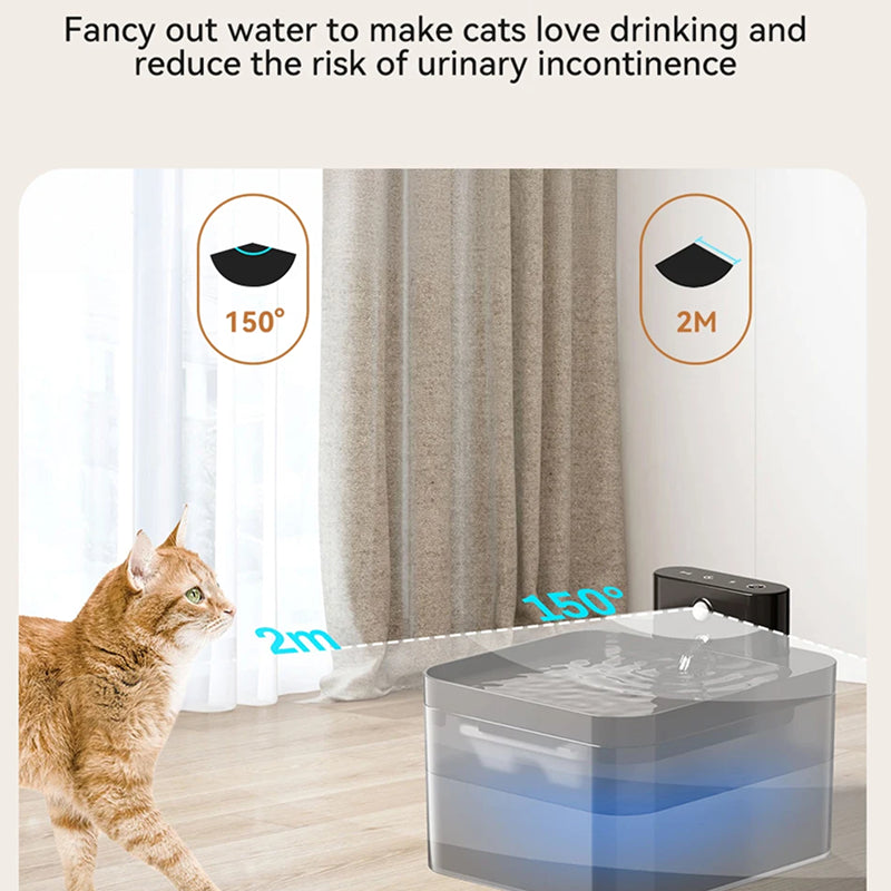 FotivCat cordless cat water fountain motion sensor pet fountain