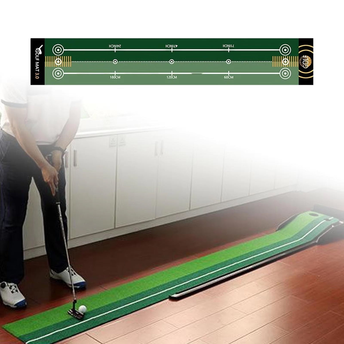 GolfMatix Professional Home Putting Mat with Alignment