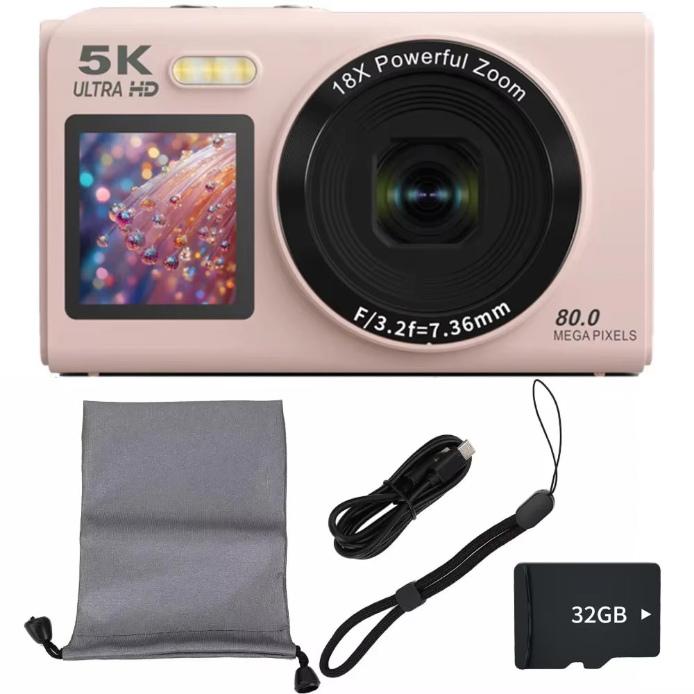 JixinCam 5K 80MP Digital Camera for Vlogging
