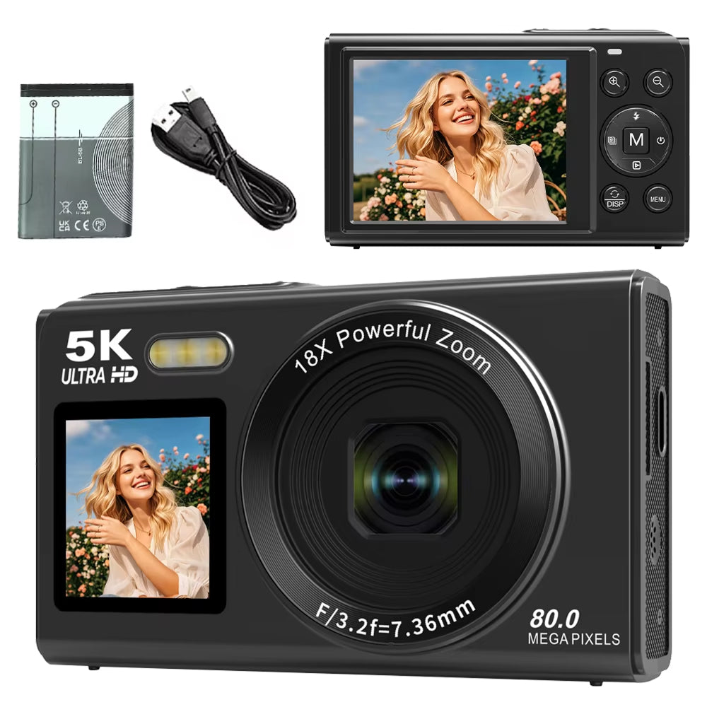 JixinCam 5K 80MP Digital Camera for Vlogging
