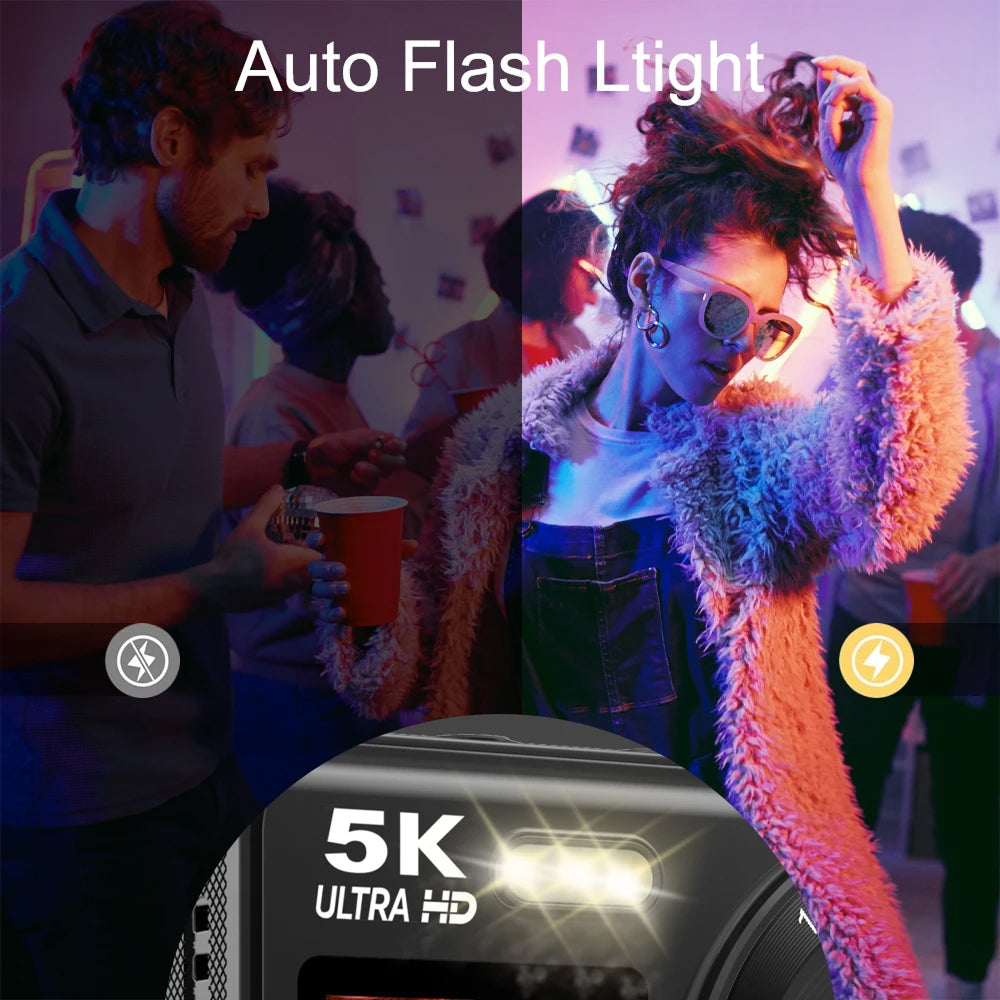 JixinCam 5K 80MP Digital Camera for Vlogging