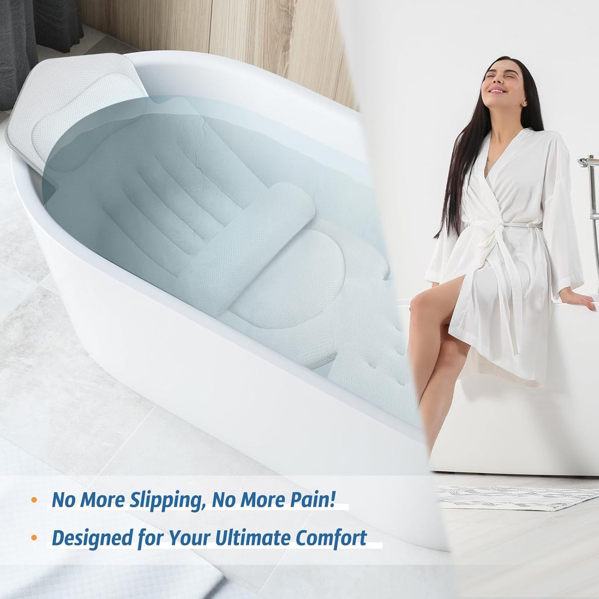 LimiJaxi Full Body Bath Pillow - 6-Zone Support Spa Cushion