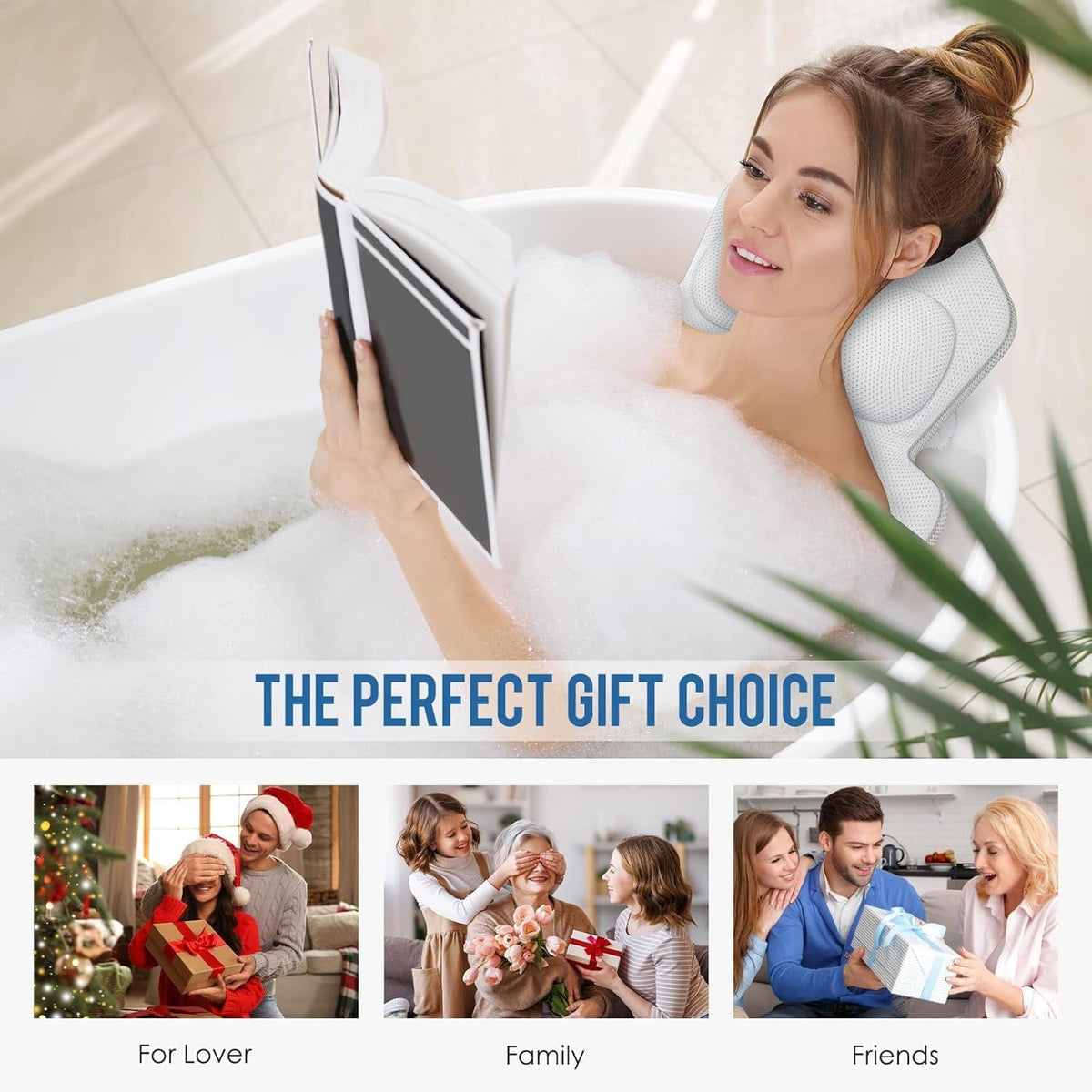 LimiJaxi Full Body Bath Pillow - 6-Zone Support Spa Cushion