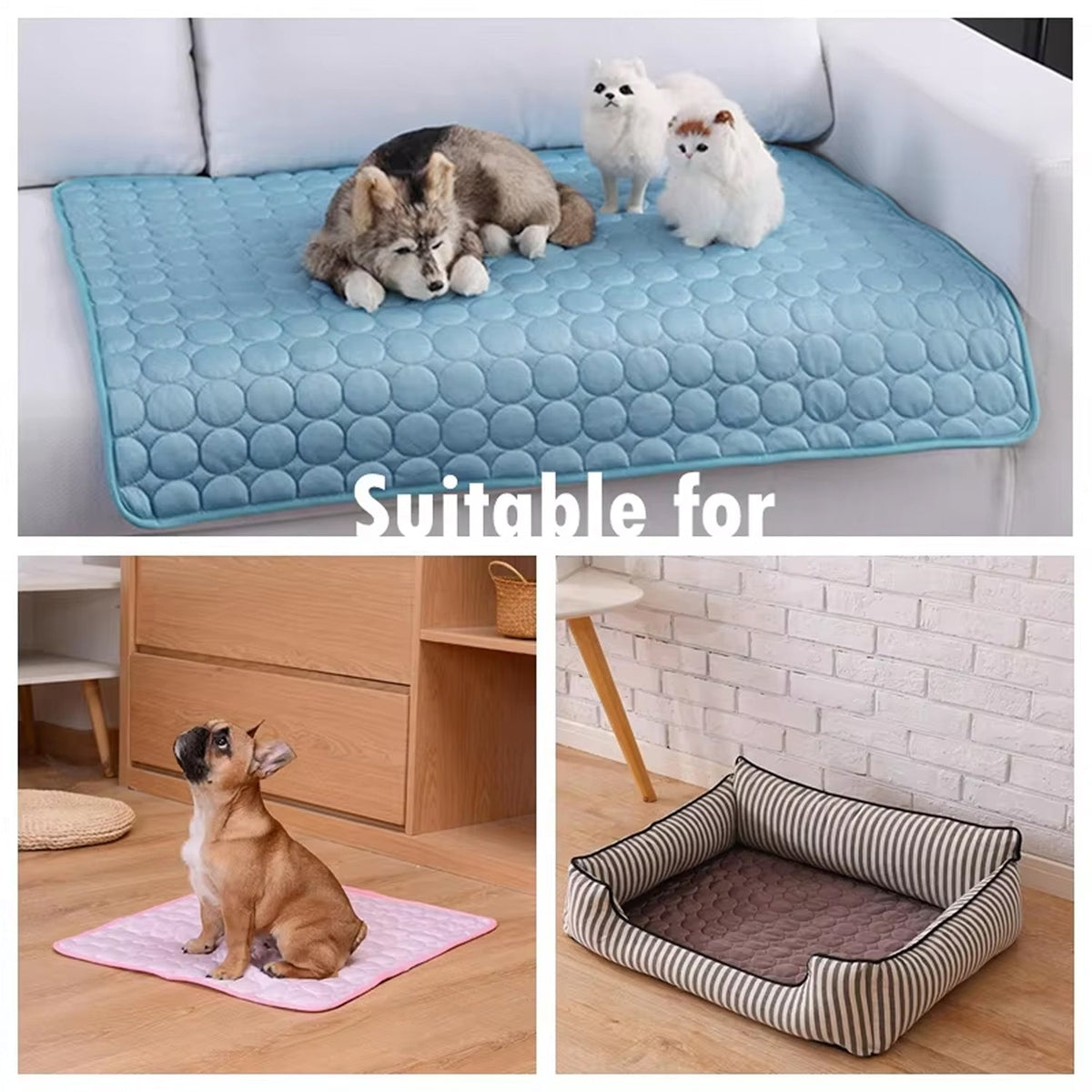 MajiColix Dog Cooling Mat - Ice Silk Pressure-Activated Pet Pad