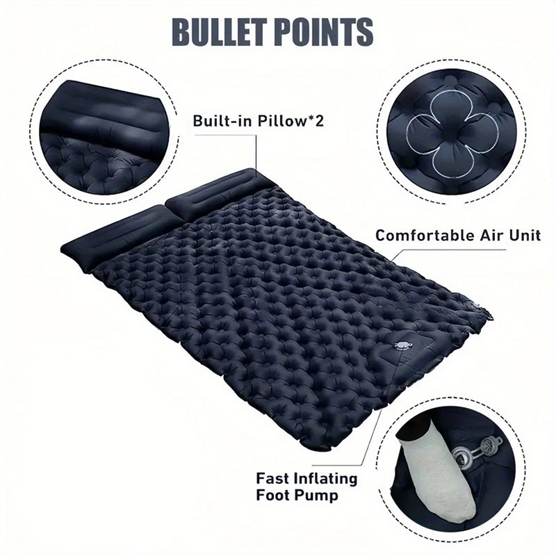 MatpiVat Double Camping Mattress | Built-in Foot Pump Air Bed