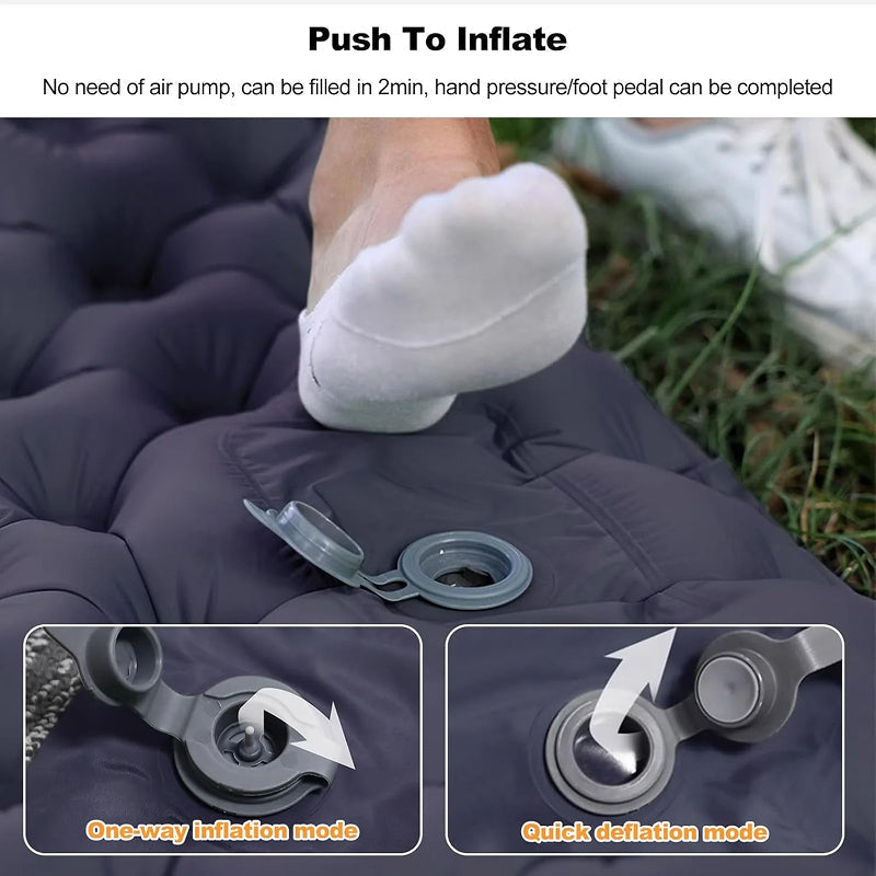 MatpiVat Double Camping Mattress | Built-in Foot Pump Air Bed