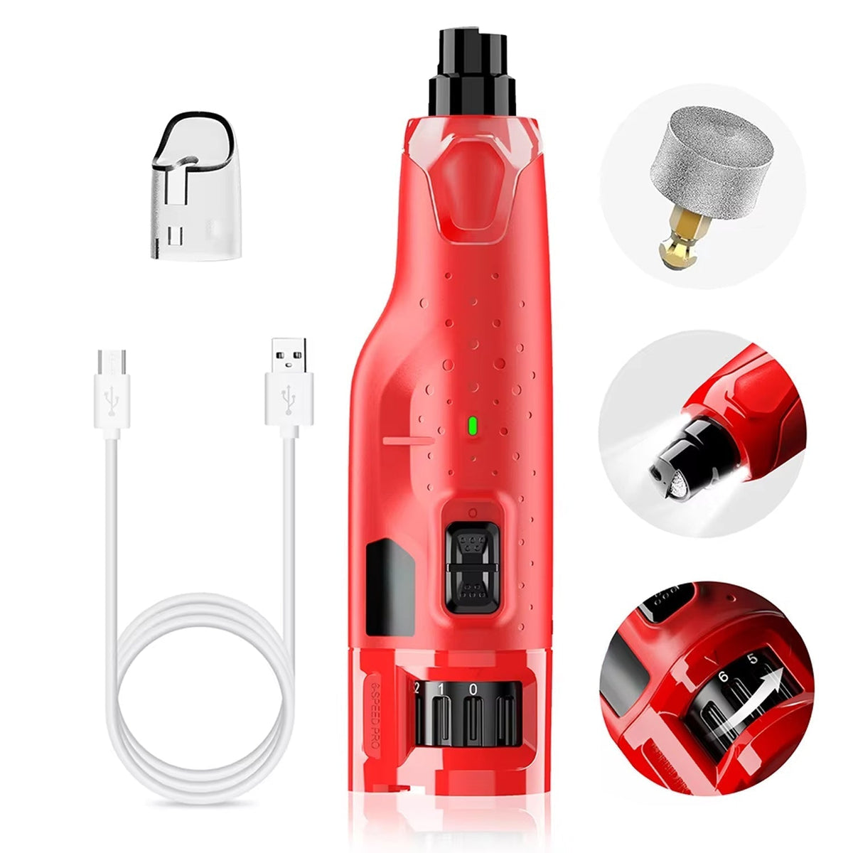 PediTimix Quiet Pet Nail Grinder with LED Lights