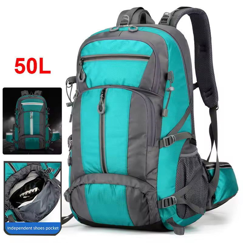 PionNomad 50L Hiking and Trekking Backpack with Shoe Compartment