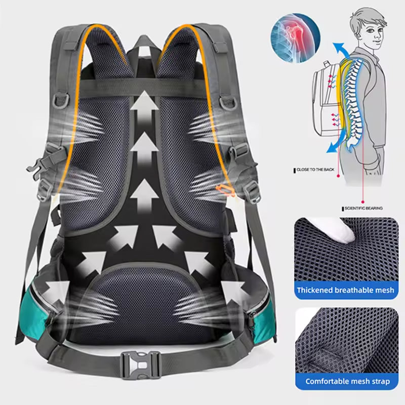 PionNomad 50L Hiking and Trekking Backpack with Shoe Compartment