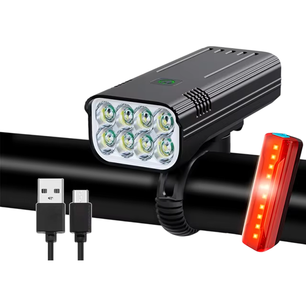 PumiLoci Rechargeable Bike Light with Power Bank & 10000mAh Battery