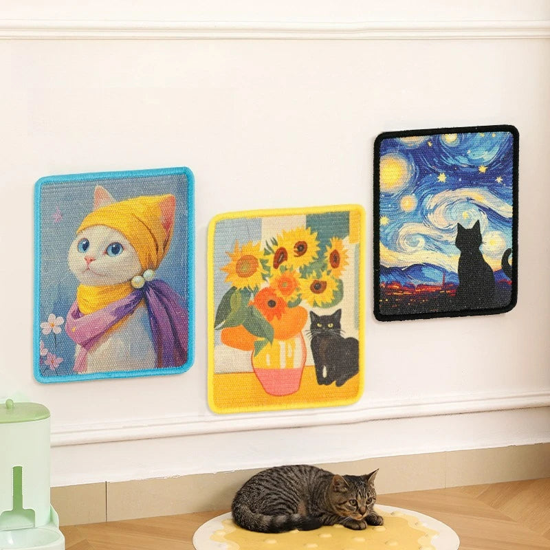 RenoBarg Art-Style Wall Mounted Cat Scratching Pad