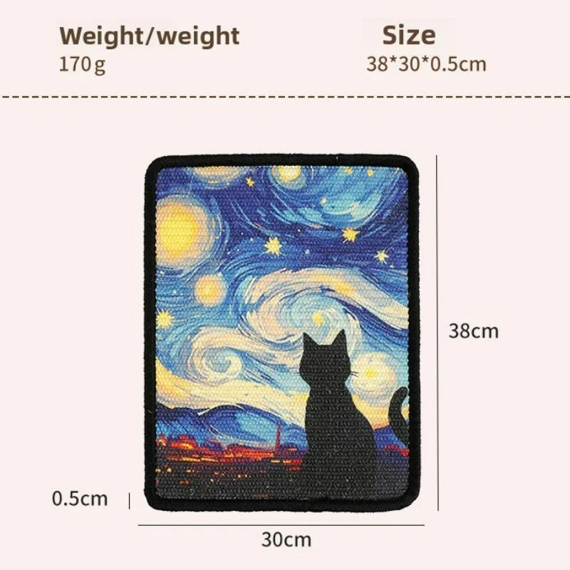 RenoBarg Art-Style Wall Mounted Cat Scratching Pad