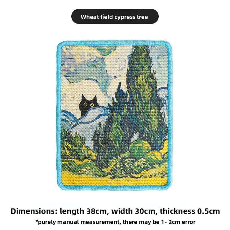 RenoBarg Art-Style Wall Mounted Cat Scratching Pad