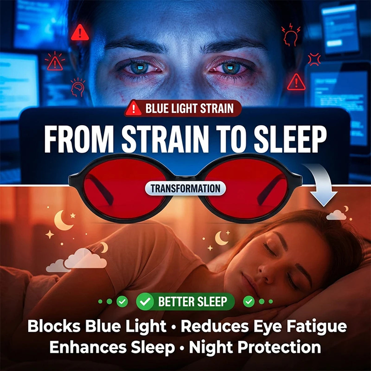 SatisGrad Blue Light Blocking Glasses - Photochromic UV400 Protection