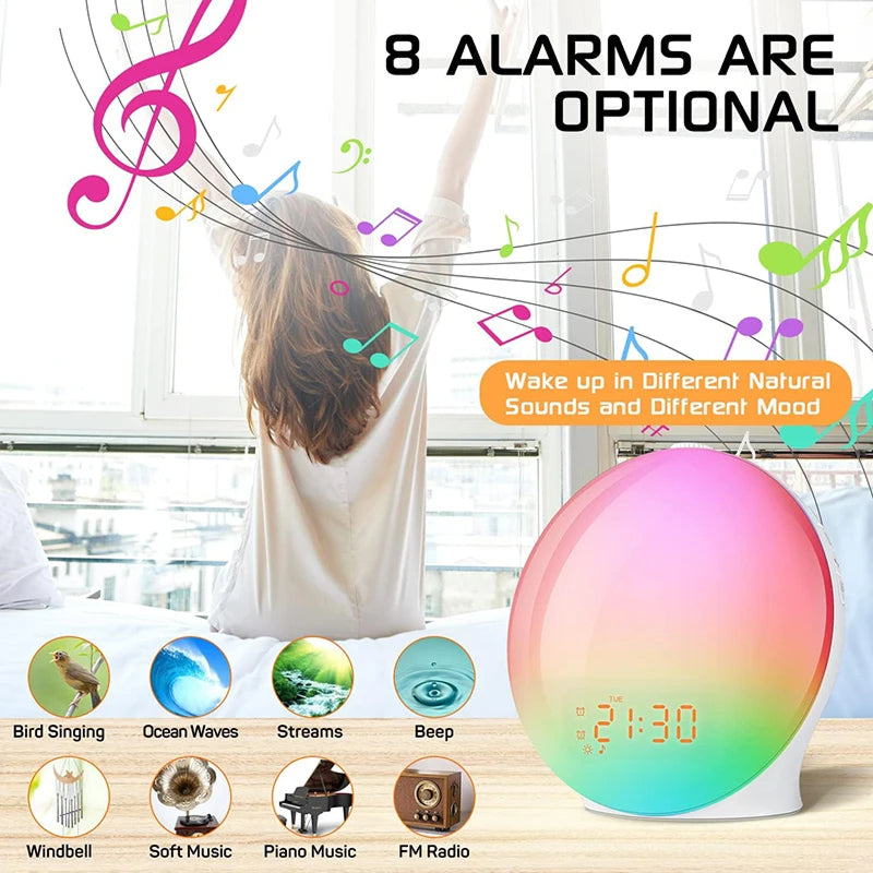 SerenBric Sunrise Alarm Clock with 15 Light Colours