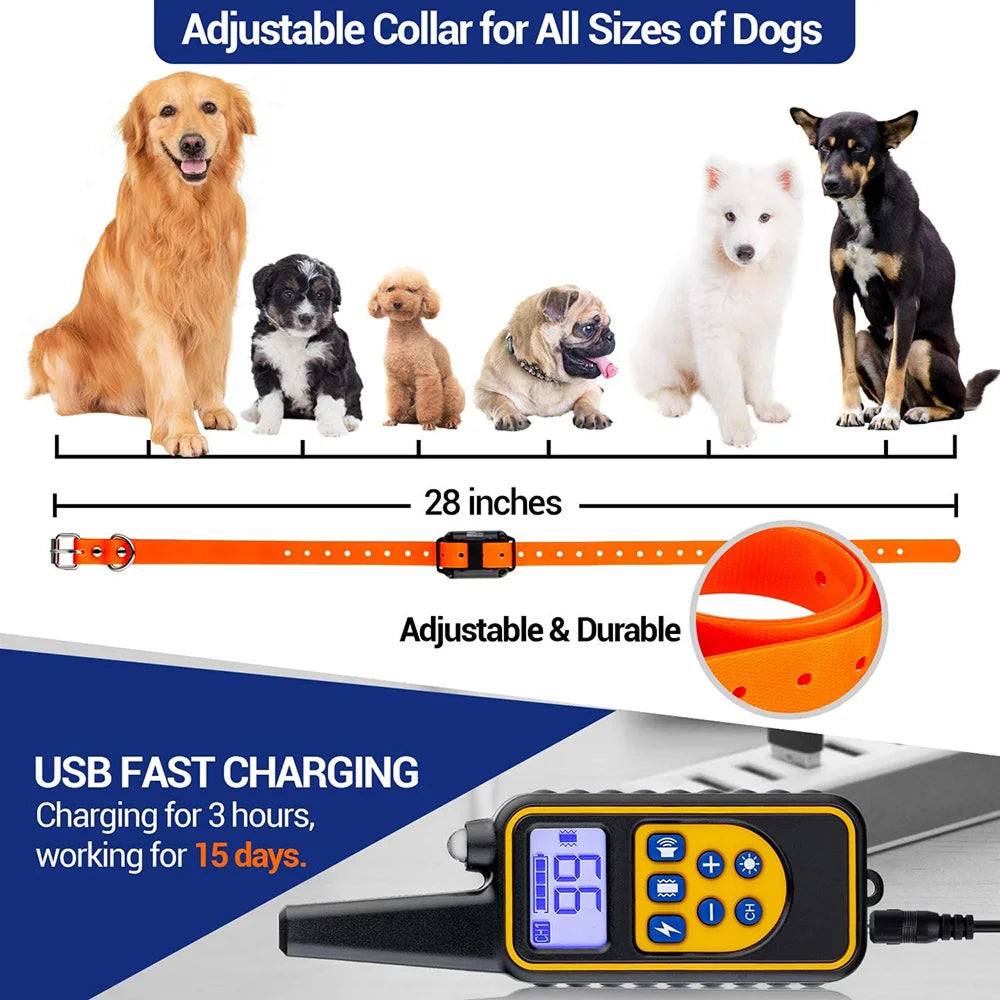 ShokiDex 800m Long Range Waterproof Dog Training Shock Collar