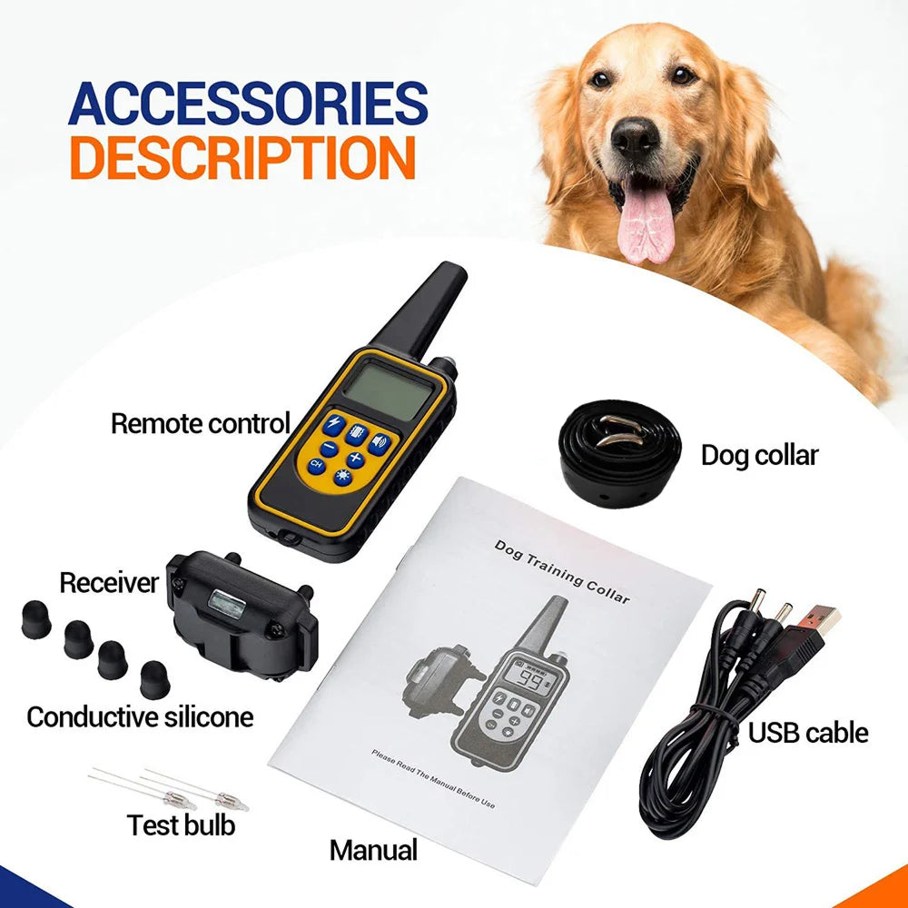 ShokiDex 800m Long Range Waterproof Dog Training Shock Collar