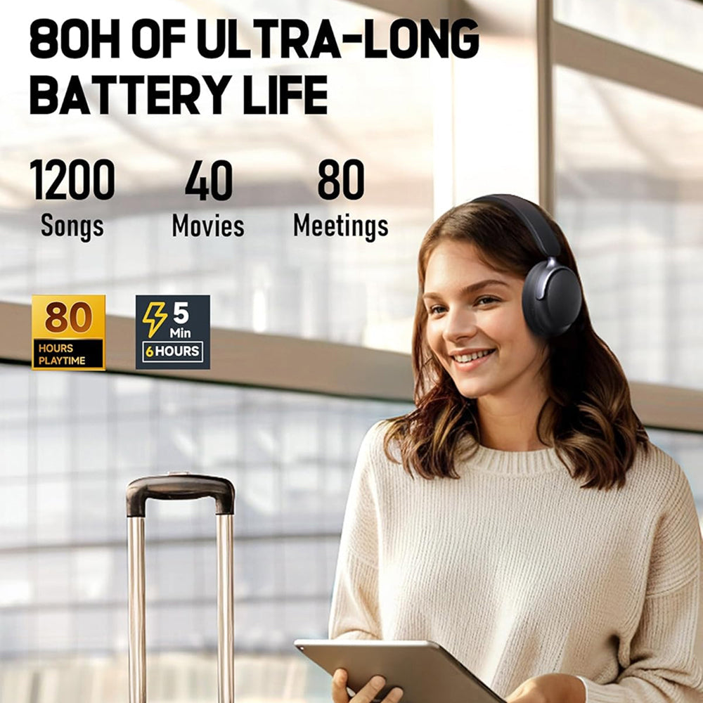 SilentBeat Hybrid ANC Headphones 80-Hour Battery UK