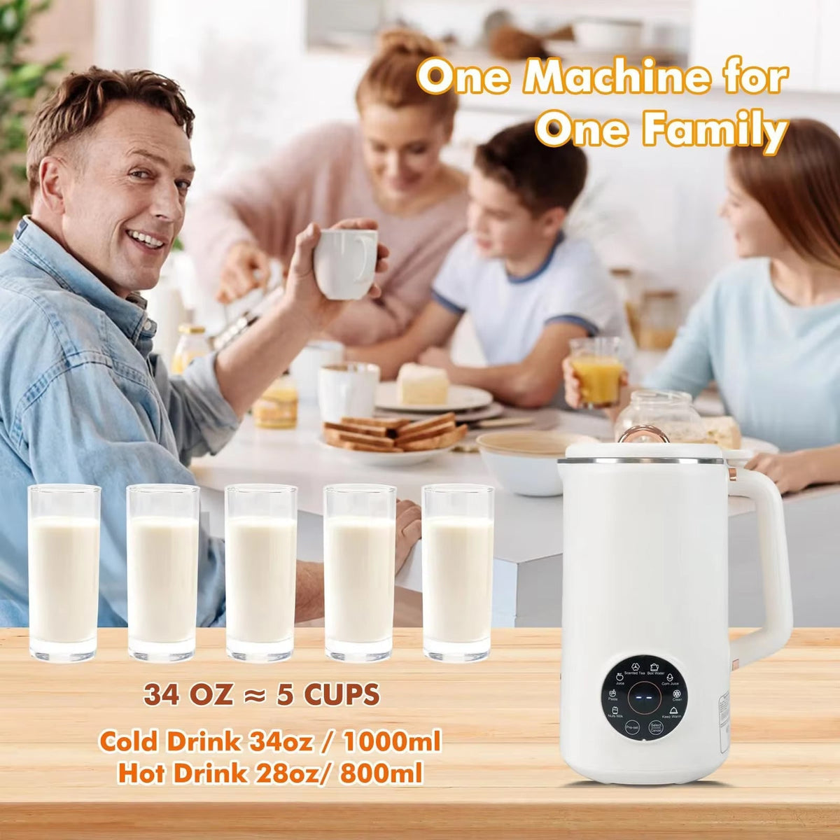 SipyPrep 8-in-1 Automatic Nut Milk Maker & Soy Milk Machine