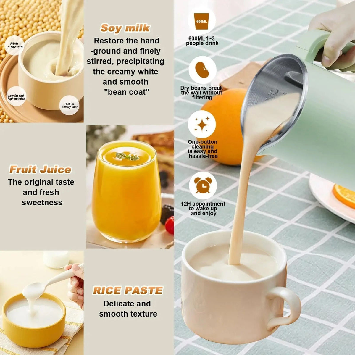 SipyPrep 8-in-1 Automatic Nut Milk Maker & Soy Milk Machine