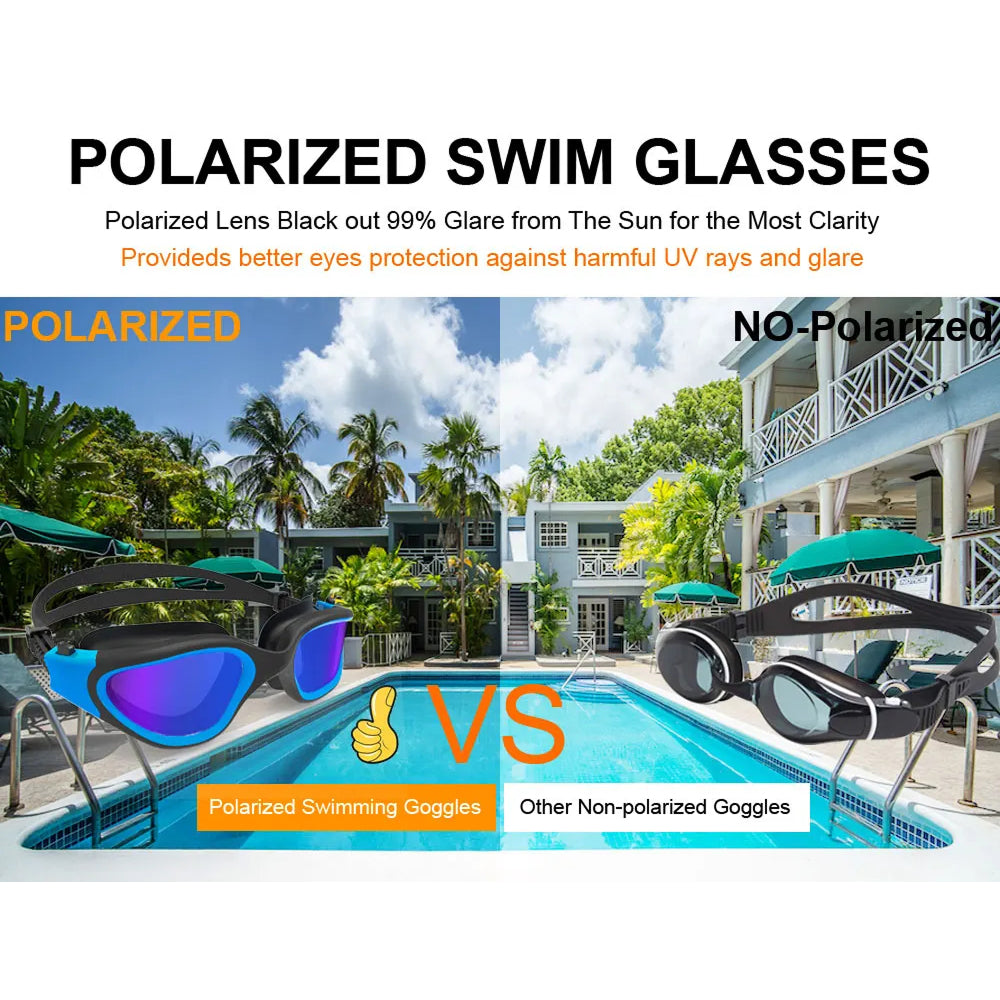 SwiGoxim Polarised Anti-Fog Swim Goggles with 3D Double Seal