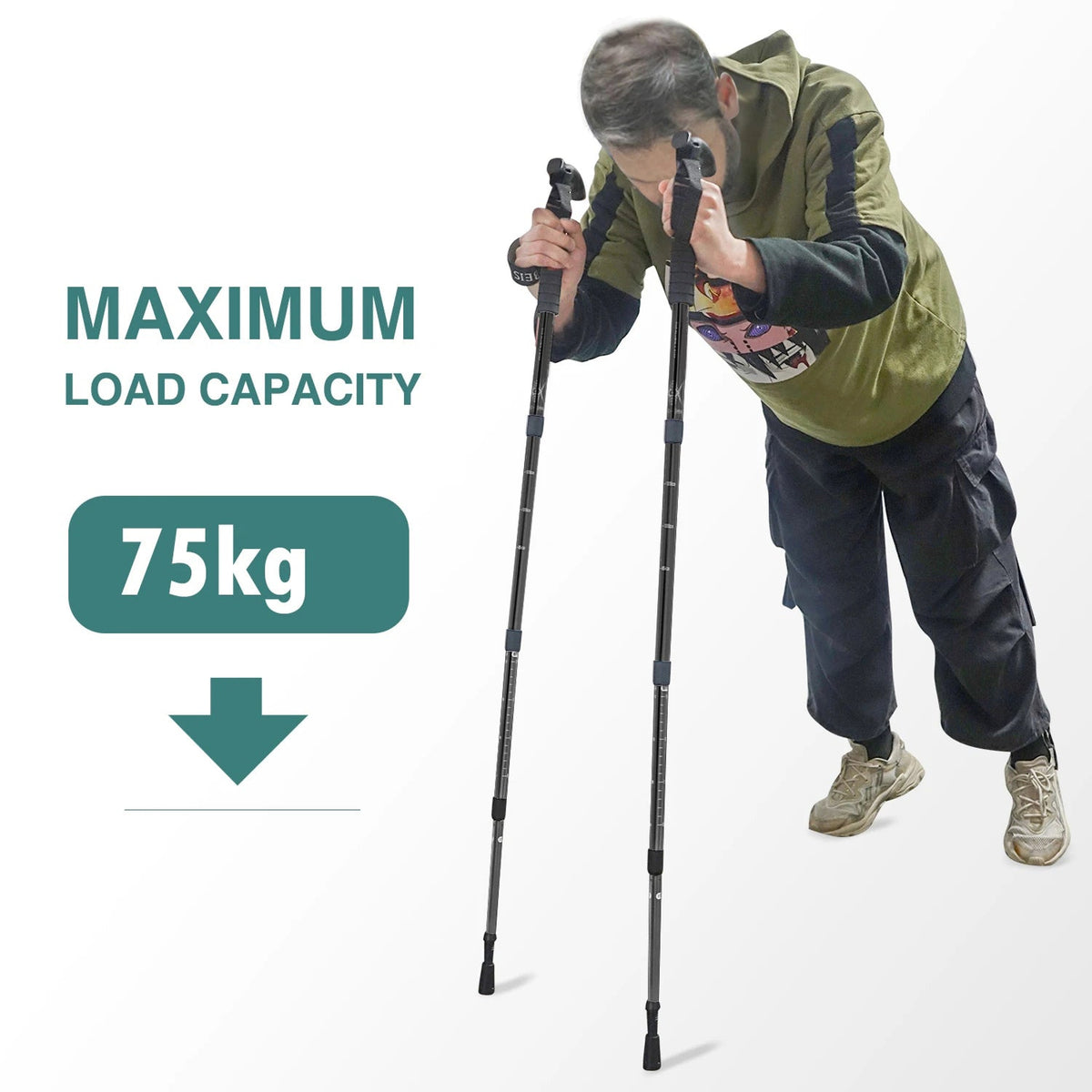 TrekPixin Ultralight Foldable Aluminum Alpenstock Hiking Pole