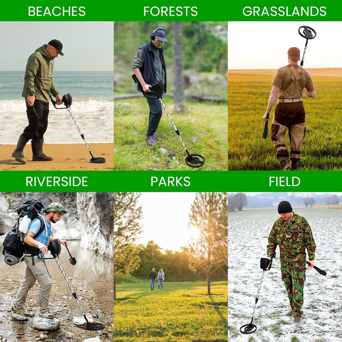 FrexSeek Kids Metal Detector IP68 Waterproof Gold Finder Kit