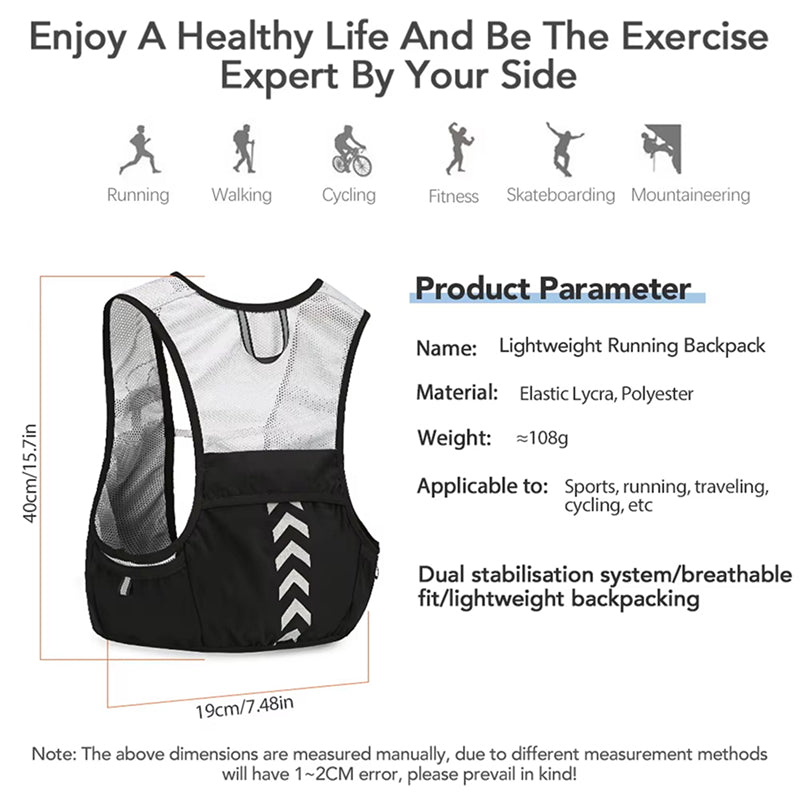 VetixMi Ultralight 108g Waterproof Hydration Running Vest for Trail & Marathons
