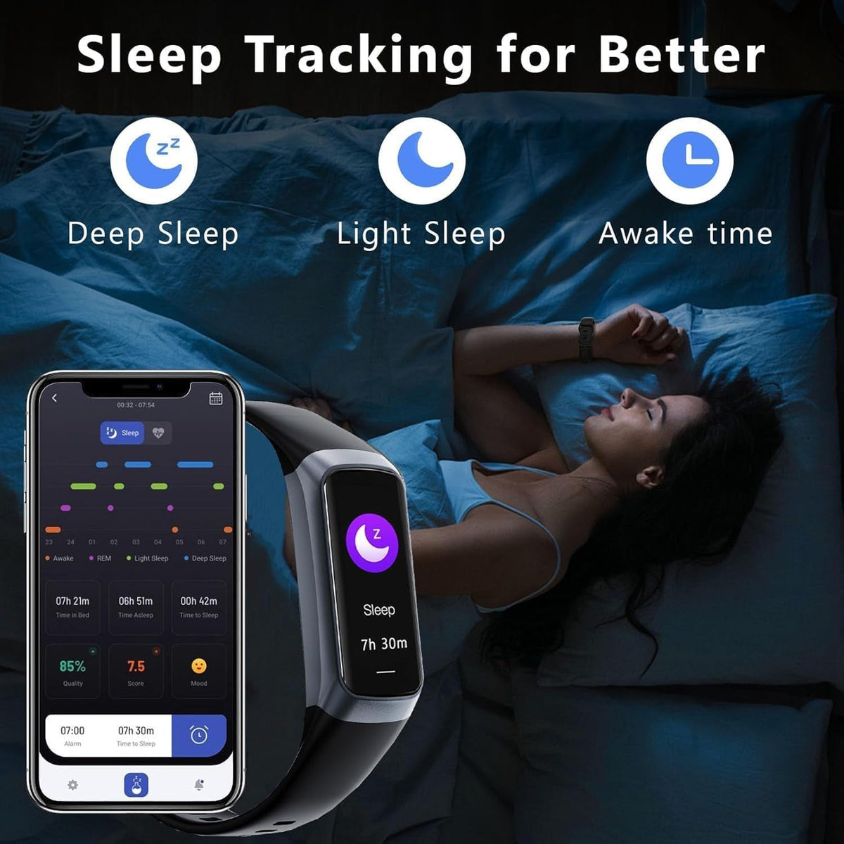 VigoEvo Smart Fitness Tracker – 1.1" AMOLED HD Display, Medical-Grade Sensors & 7-Day Battery