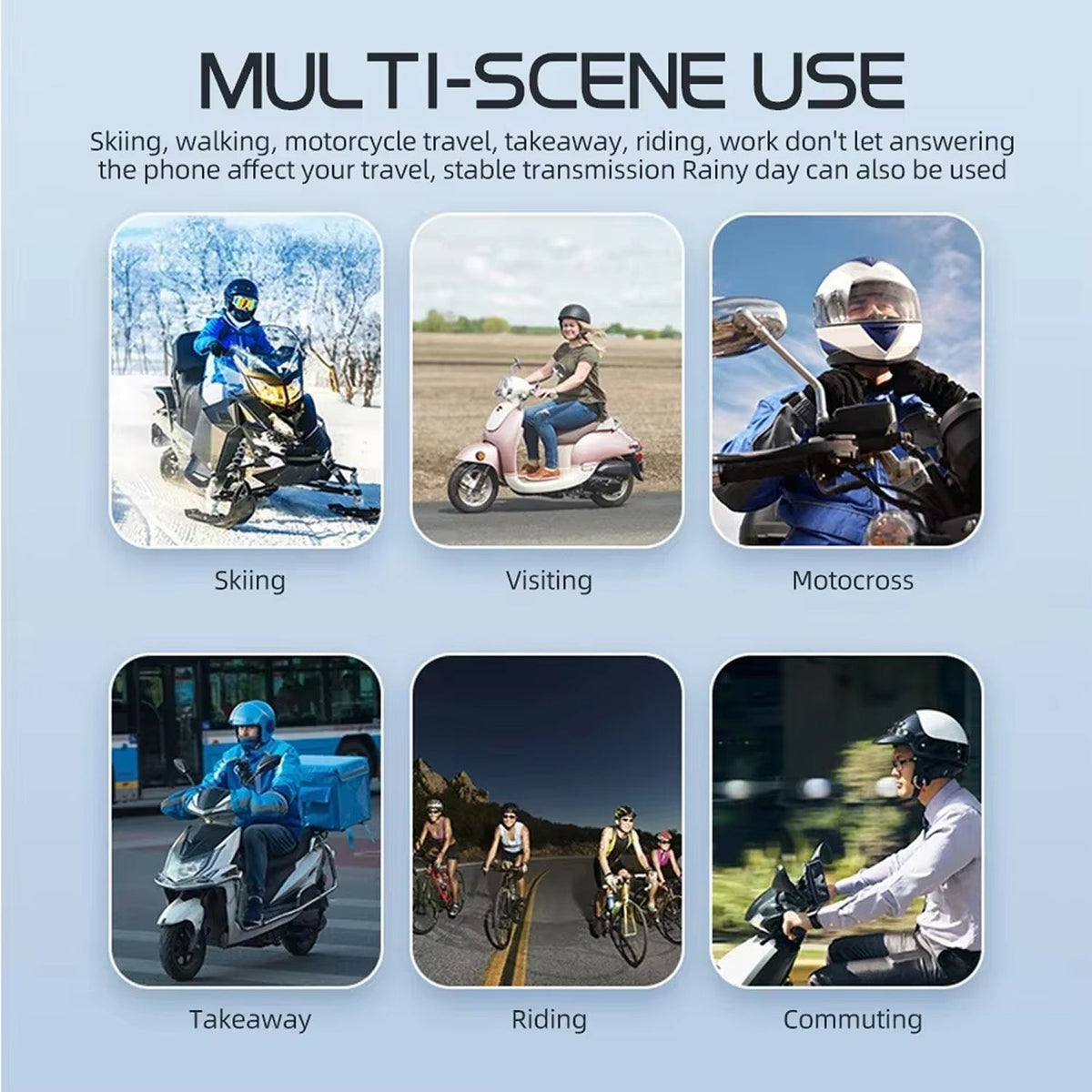 VoxiRide Bluetooth 5.3 Waterproof Motorcycle Intercom 500M