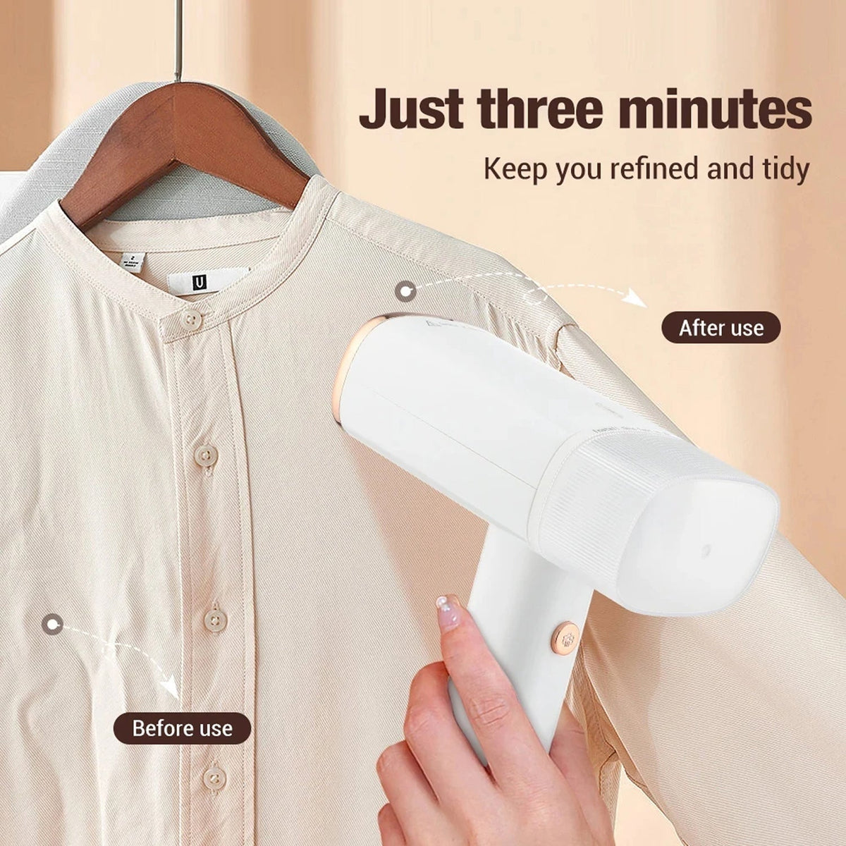 WandixStim 1000W Foldable Travel Steamer – 40s Rapid Heat-Up, Dual Angle Ironing & Stainless Panel