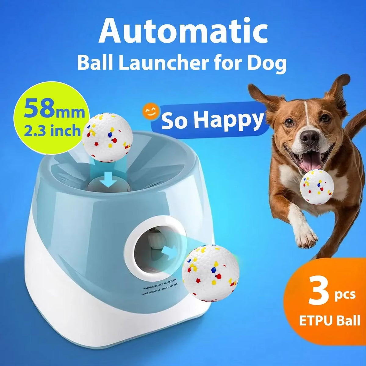 WoofLob Automatic Dog Ball Launcher with 3 Distance Settings