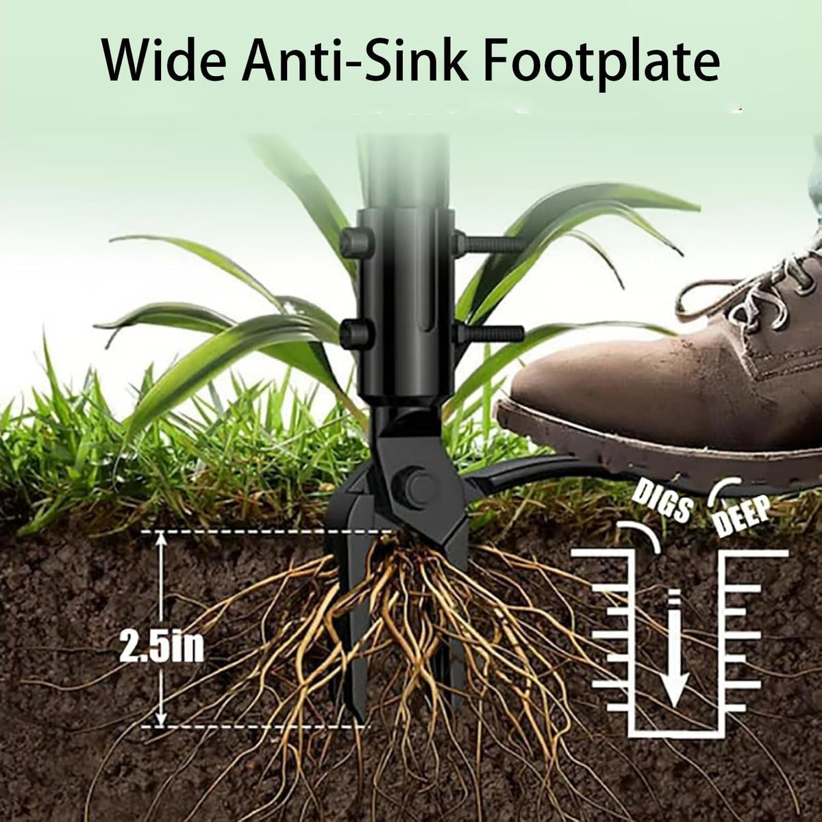 ZasJanee Ergonomic 40" Stand-Up Weed Puller with 4-Claw Head