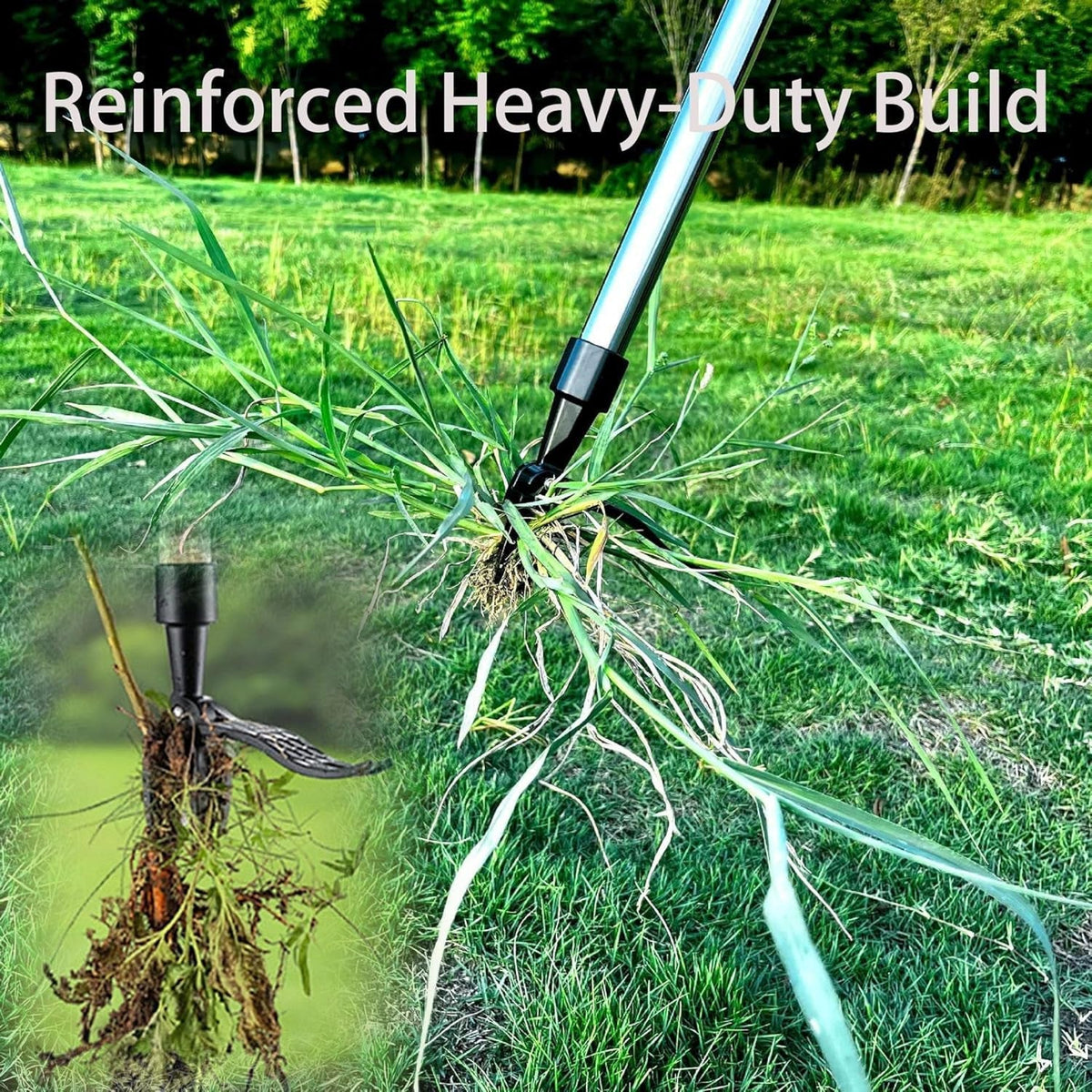 ZasJanee Ergonomic 40" Stand-Up Weed Puller with 4-Claw Head