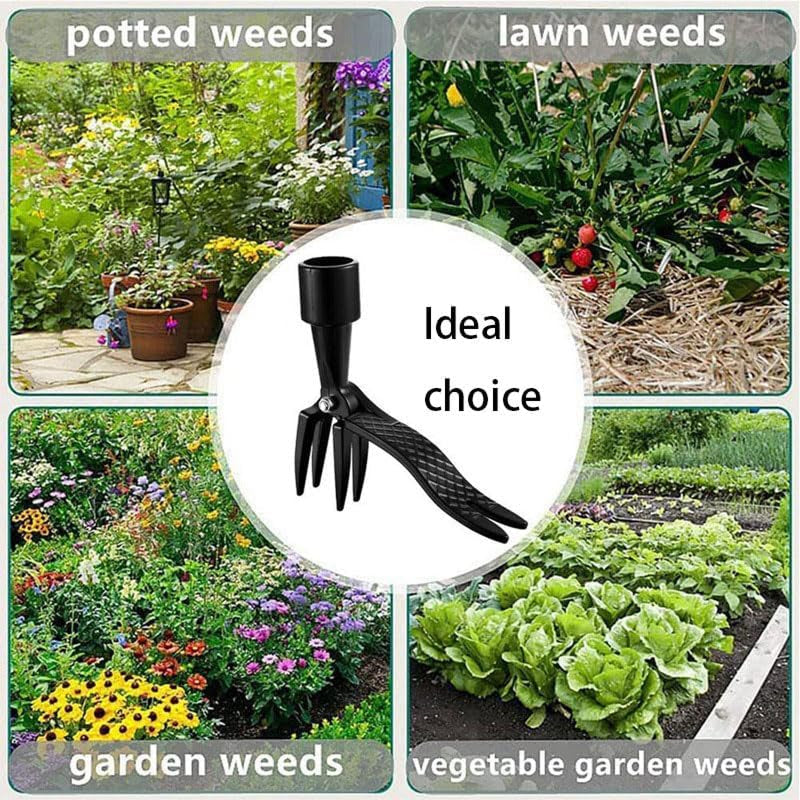 ZasJanee Stand-Up Weed Puller 40" Adjustable Steel 4-Prong