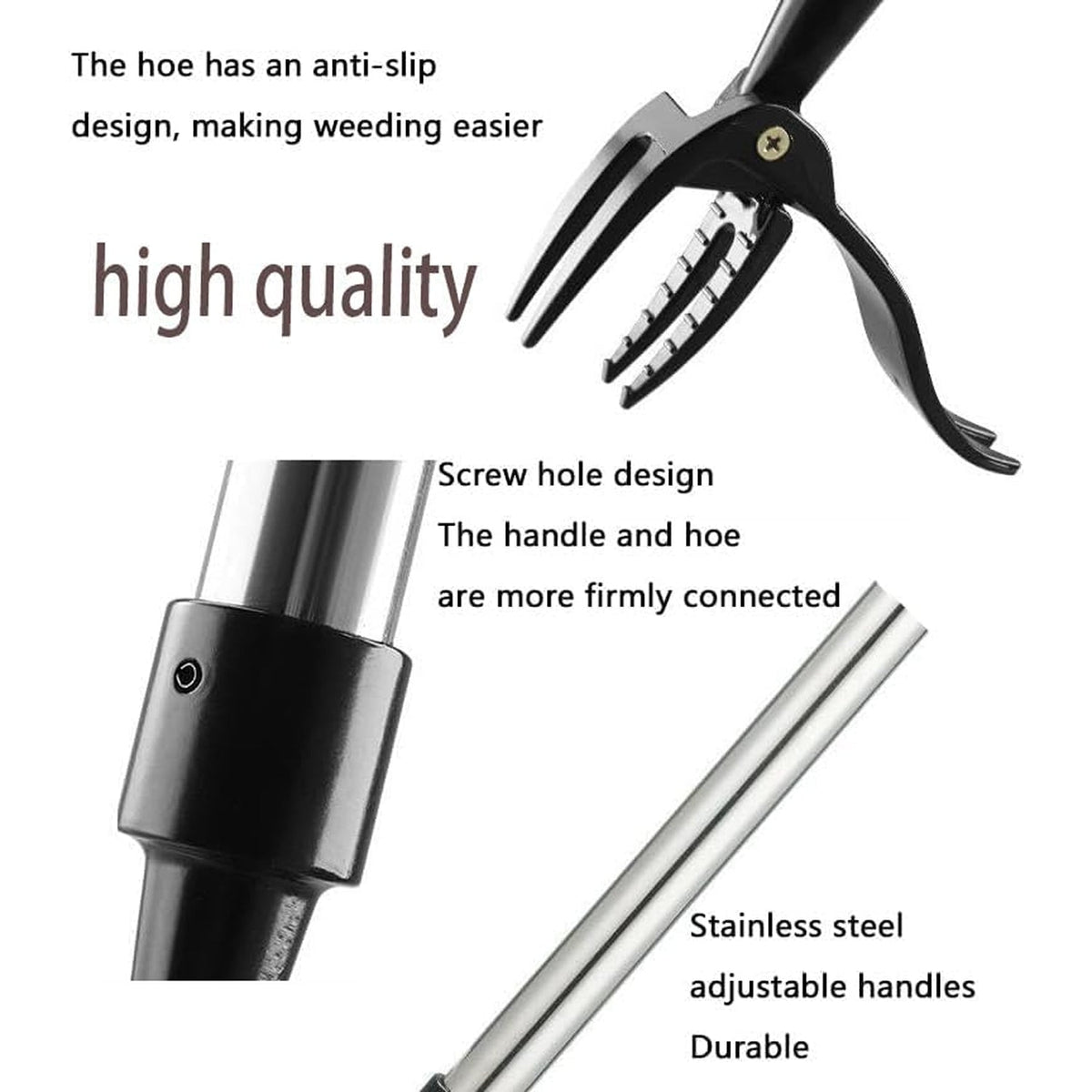 ZasJanee Ergonomic 40" Stand-Up Weed Puller with 4-Claw Head